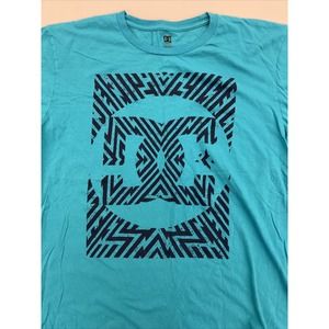DC Shoes Shirt Mens Large Blue Skateboarding Casual Short Sleeve T Shirt!! (S1)